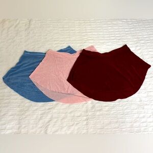 Red blue and light pink bullet pointe skirts